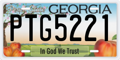 GA license plate PTG5221