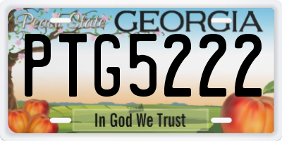 GA license plate PTG5222