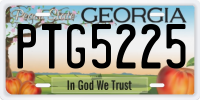 GA license plate PTG5225