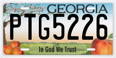 GA license plate PTG5226