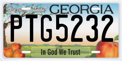 GA license plate PTG5232