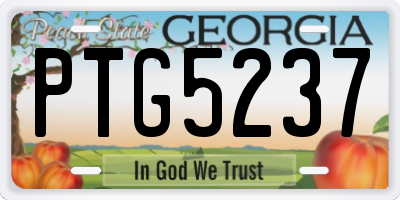 GA license plate PTG5237