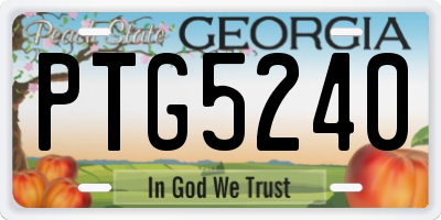 GA license plate PTG5240