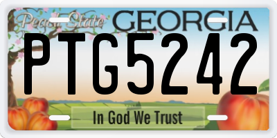 GA license plate PTG5242