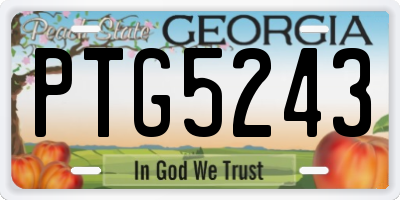 GA license plate PTG5243
