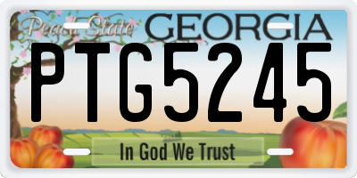 GA license plate PTG5245