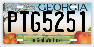 GA license plate PTG5251