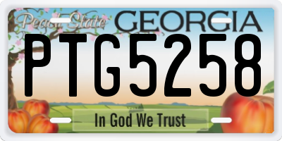 GA license plate PTG5258