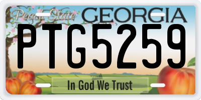 GA license plate PTG5259