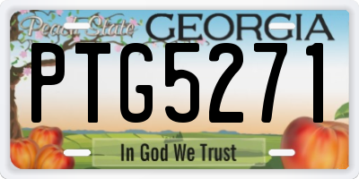 GA license plate PTG5271
