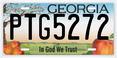 GA license plate PTG5272