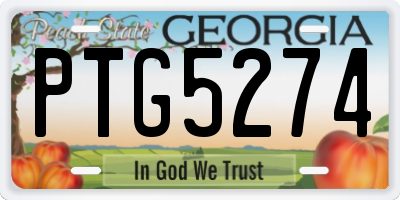 GA license plate PTG5274