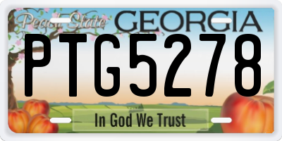 GA license plate PTG5278