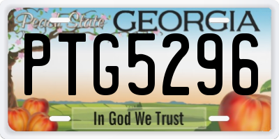 GA license plate PTG5296