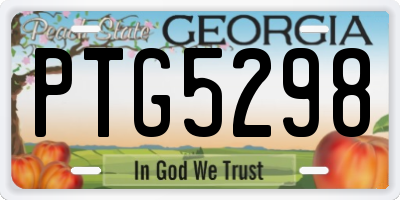 GA license plate PTG5298