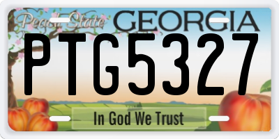 GA license plate PTG5327