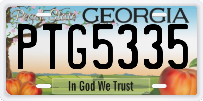 GA license plate PTG5335