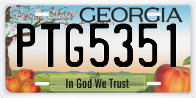GA license plate PTG5351