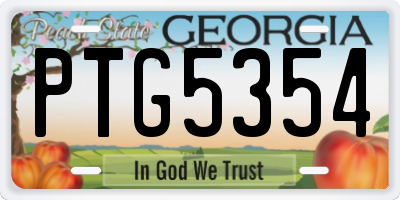 GA license plate PTG5354