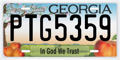 GA license plate PTG5359