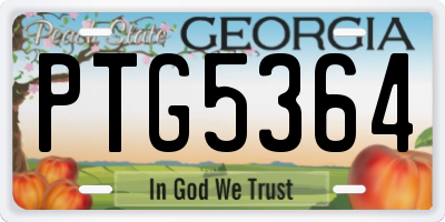 GA license plate PTG5364
