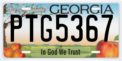 GA license plate PTG5367