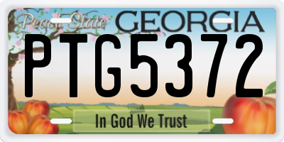 GA license plate PTG5372