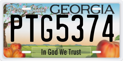 GA license plate PTG5374
