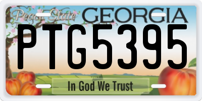 GA license plate PTG5395