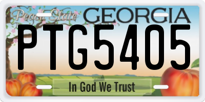GA license plate PTG5405
