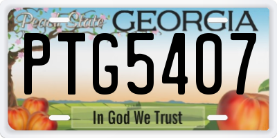 GA license plate PTG5407