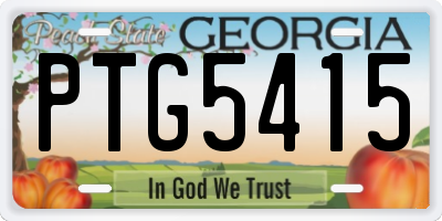 GA license plate PTG5415