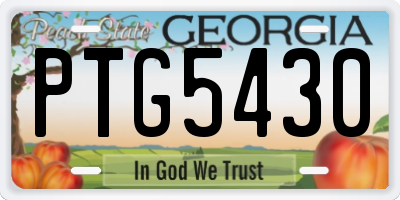GA license plate PTG5430