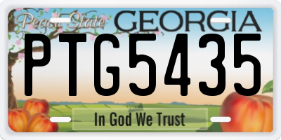 GA license plate PTG5435