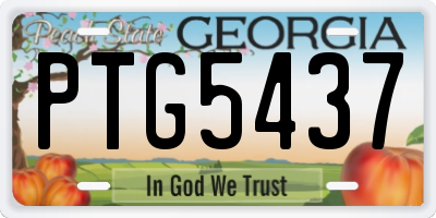 GA license plate PTG5437