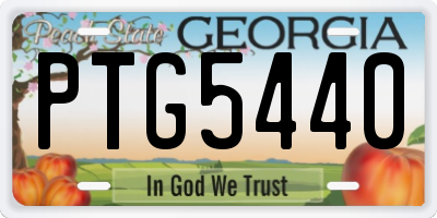 GA license plate PTG5440