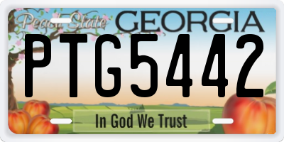 GA license plate PTG5442