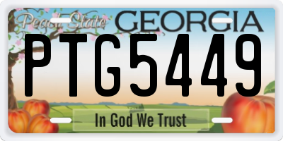 GA license plate PTG5449