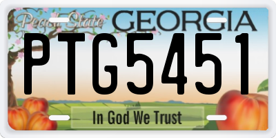 GA license plate PTG5451