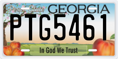 GA license plate PTG5461