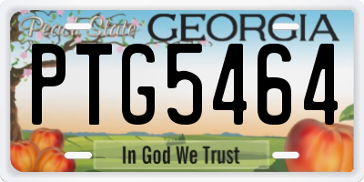 GA license plate PTG5464