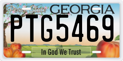 GA license plate PTG5469