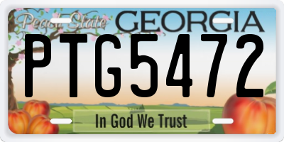 GA license plate PTG5472