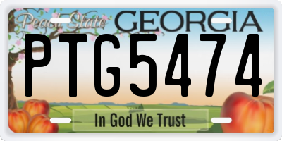 GA license plate PTG5474