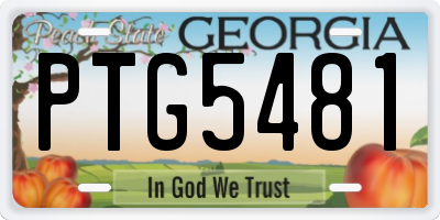 GA license plate PTG5481