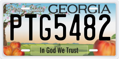 GA license plate PTG5482