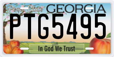 GA license plate PTG5495