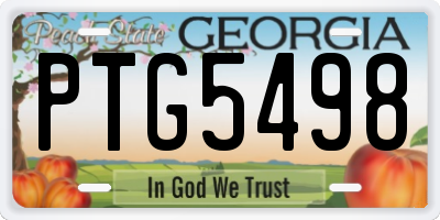 GA license plate PTG5498