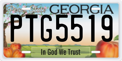 GA license plate PTG5519