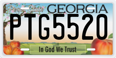 GA license plate PTG5520